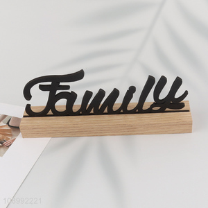 Top quality family word wooden tabletop decoration ornaments