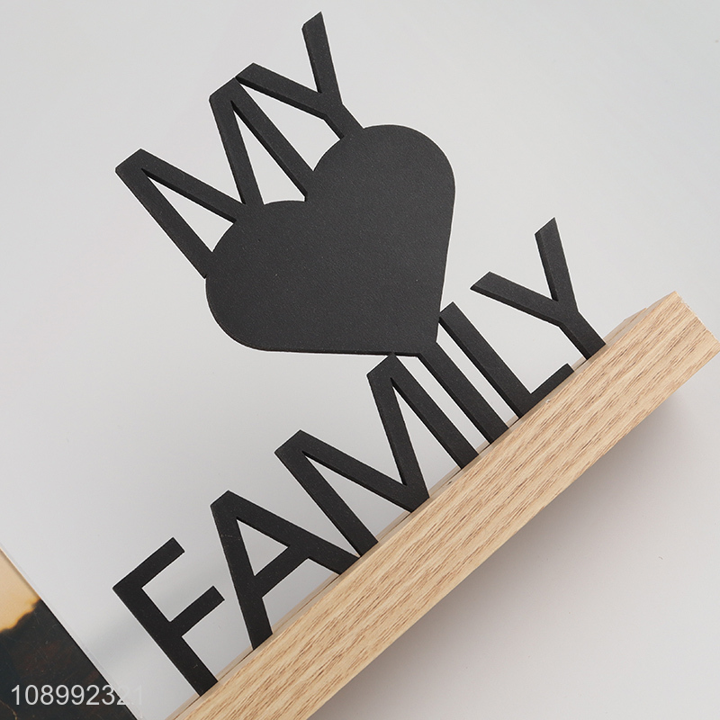 Low price wooden family photo frame for desktop decoration