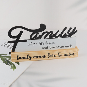 Hot selling family word wooden desktop ornaments decoration