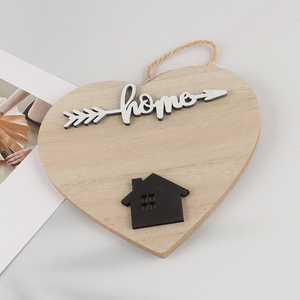 Good quality heart shape wooden home word hanging ornaments for decoration