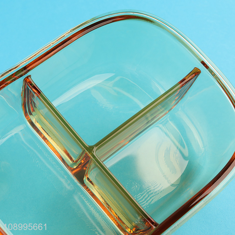 Low price 2compartment kitchen glass food container preservation box