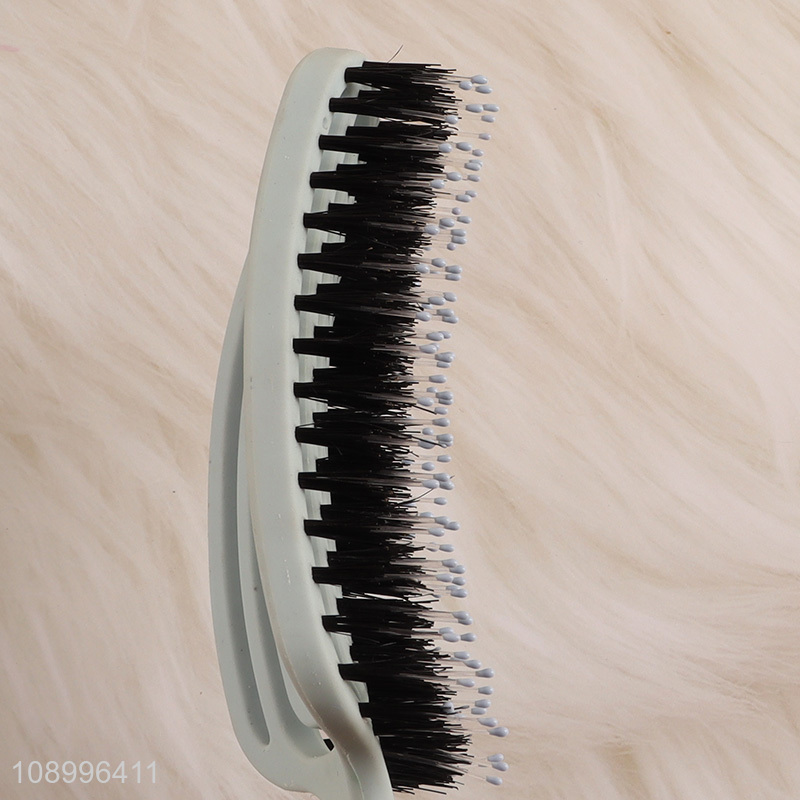 New Product Curved Vented Detangling Hair Brush with Nylon Bristles