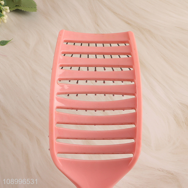 Online Wholesale Curved Vented Detangling Hair Brush with Nylon Bristles