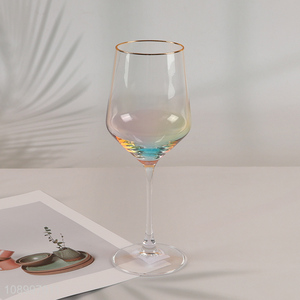 China Imports Rainbow Color Long Stem Wine Glasses Wine Goblet for Wedding