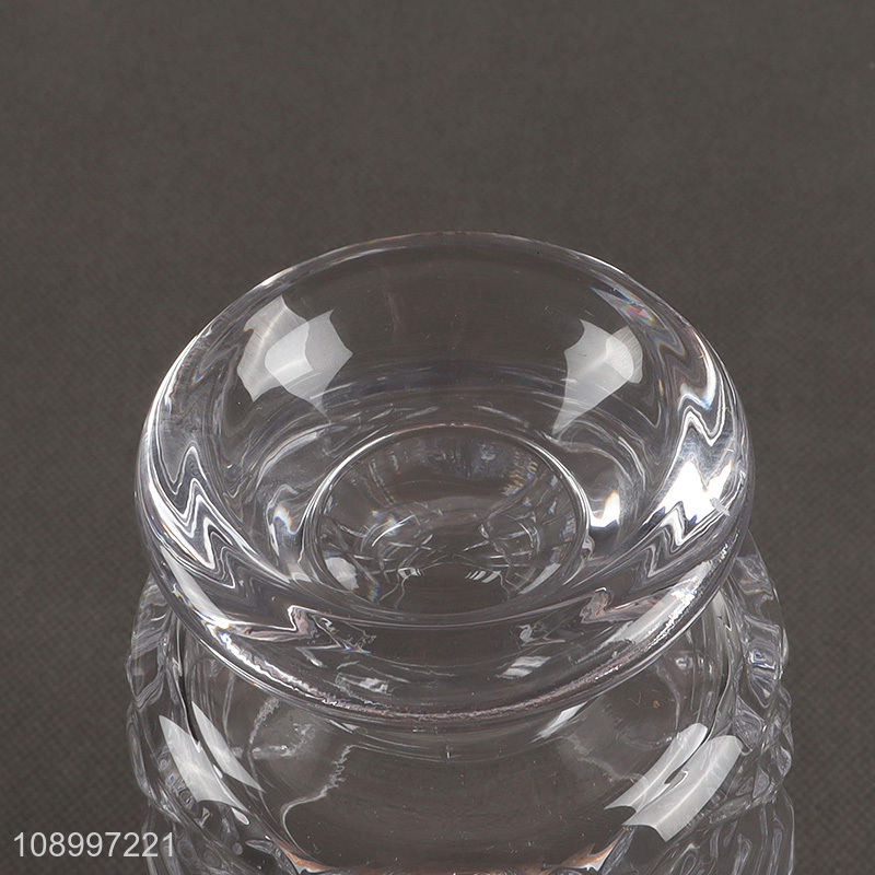 Online Wholesale Clear Glass Water Cup Embossed Glass Coffee Cup with Handle