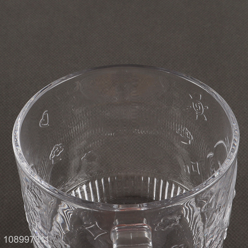 New Arrival Duck Design Embossed Glass Water Cup Glass Coffee Milk Cup