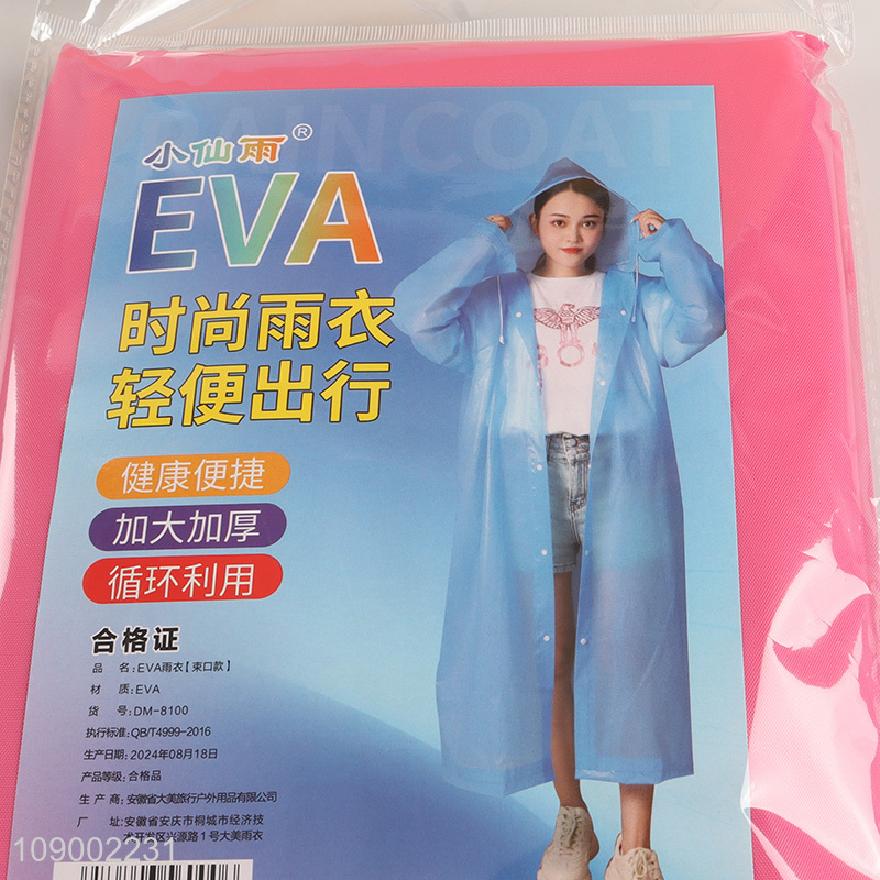 Top selling multicolor adult reusable eva raincoat for daily use