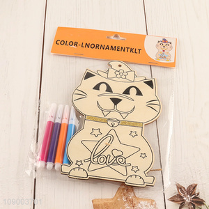 High Quality Halloween DIY Coloring Wooden Craft Kit Halloween Party Decorations