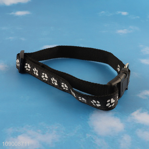 Online Wholesale Paw Print Dog Collar with Quick-Rlease Buckle