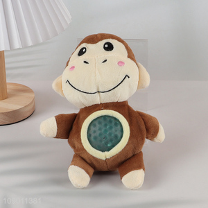 Good selling cartoon monkey shape plush squeeze ball toys for children