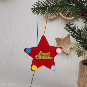 Top selling star shape non-woven fabric Christmas hanging ornaments wholesale