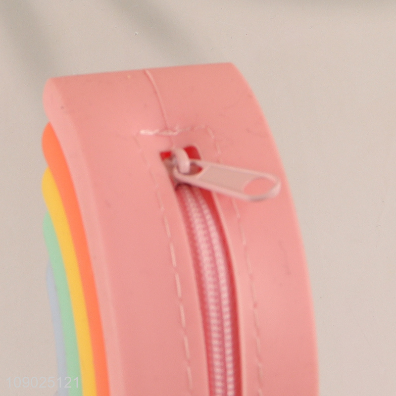 Latest products rainbow shape silicone portable mini coin purse for sale