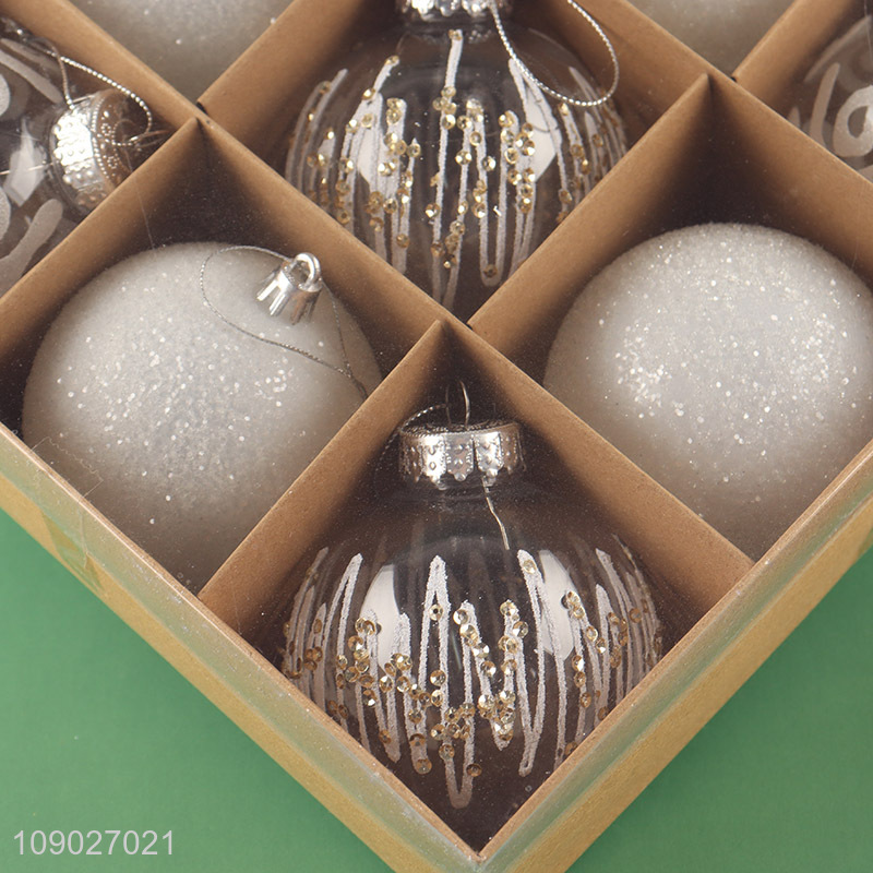 China products 9pcs round Christmas hanging ornaments Christmas ball set for decoration