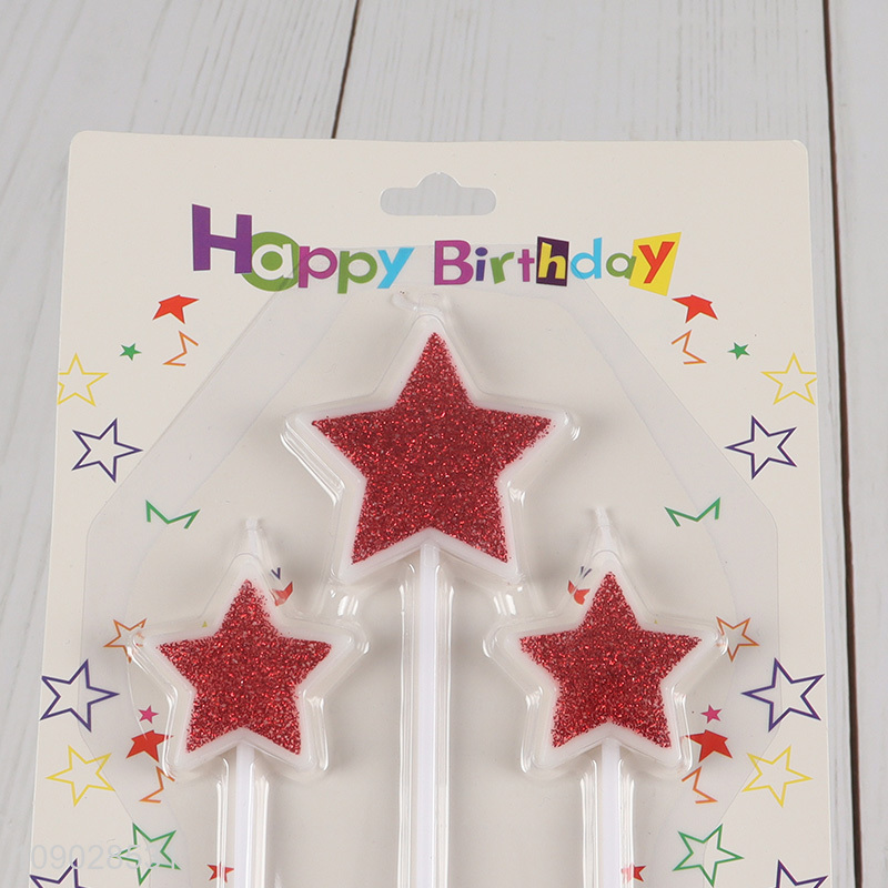 Yiwu market star shape birthday cake candle cupcake candle for decoration