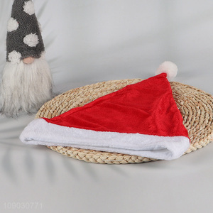 Best selling Christmas party supplies plush winter Christmas hat wholesale