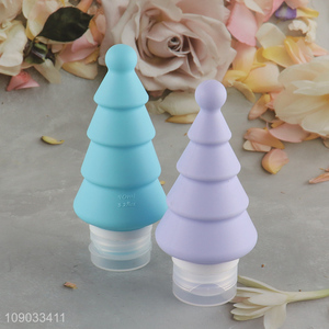 Low price xmas tree shape silicone bottle portable shampoo bottle squeeze bottle