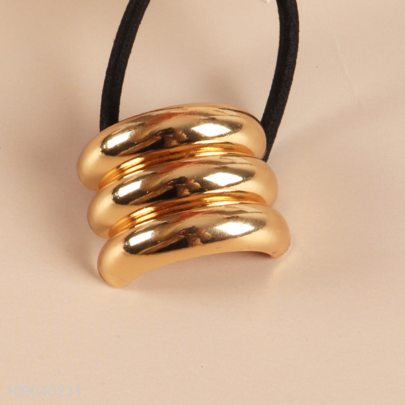 Online Wholesale Gold Hair Ties Stretchy Metal Hair Ties for Thick Hair