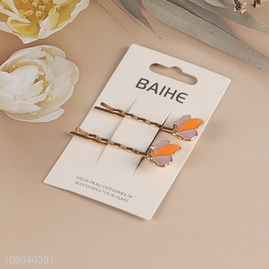 New Arrival 2PCS Enamel Metal Bobby Pins Fashionable Metal Hair Clips