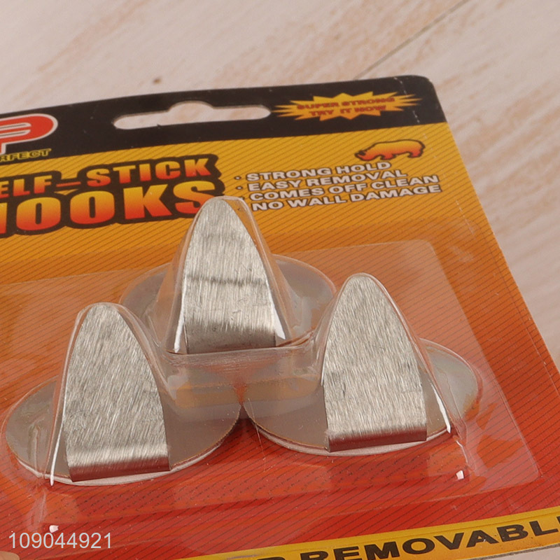 Factory Price 3 Pieces Stainless Steel Adhesive Hooks Heavy Duty Utility Hooks