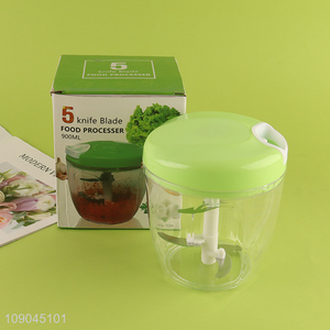 Yiwu market hand pull 5 knife blades food processer vegetable chopper