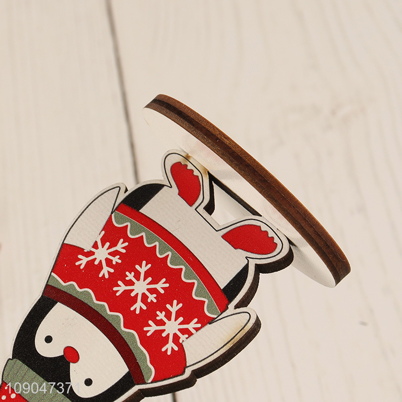 Good selling penguin shape wooden card holder picture memo clip wholesale