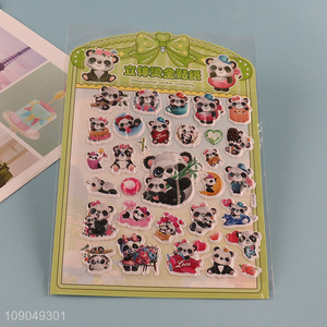 China wholesale panda shape three-dimensional gold stamping sticker