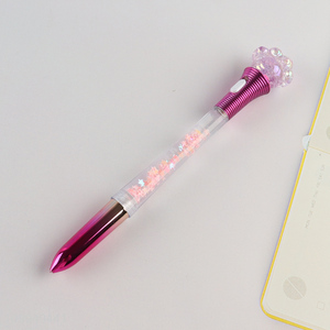 Best quality school office stationery pen glitter ballpoint pen for sale