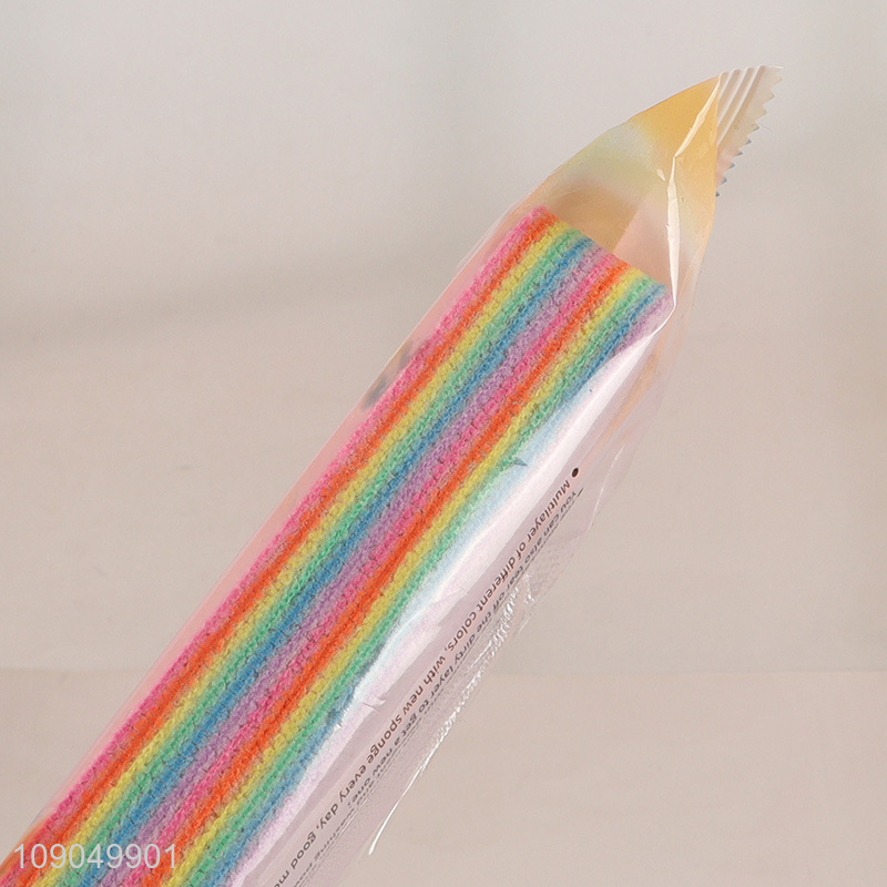 Top quality rainbow color wash dishes and chopsticks kitchen cleaning sponge