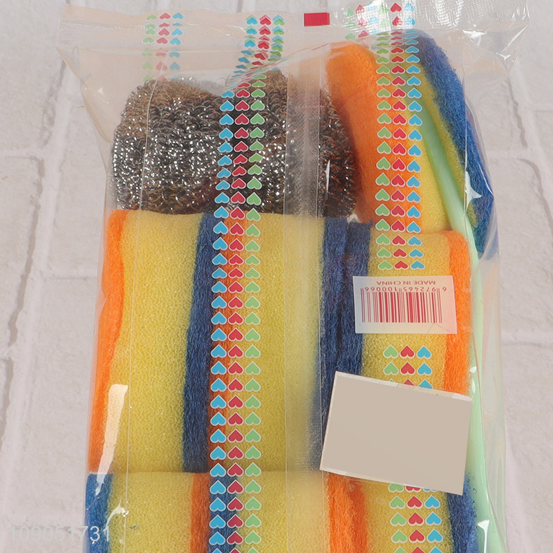 Good Quality Kitchen Cleaning Kit Cleaning Sponge Steel Scrubber Set