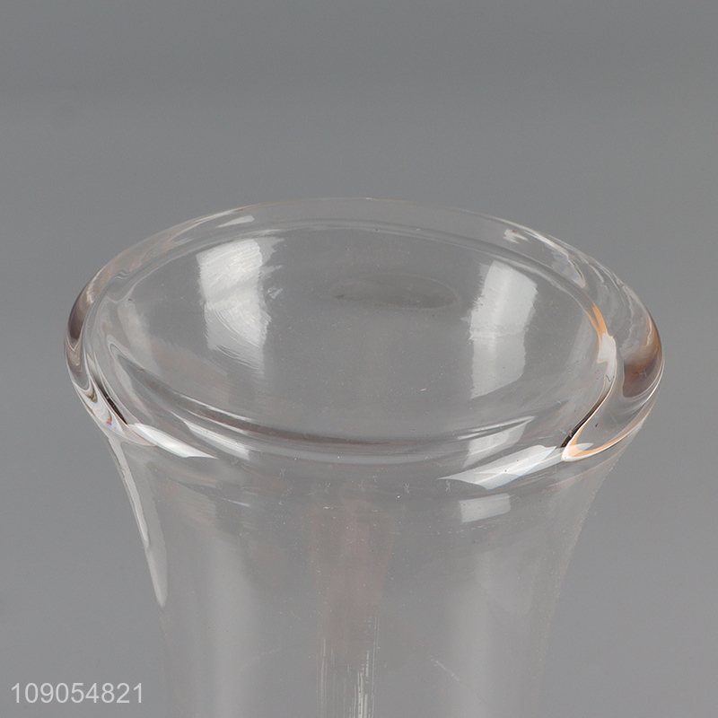 Yiwu market tall clear glass flared flower vases for home decor