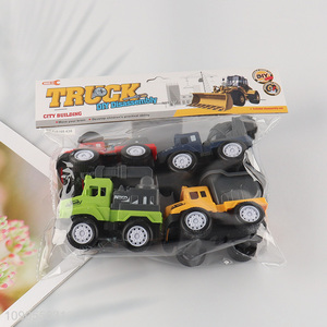 Factory Price 4 Pieces Pull Back Truck Toy Engineering Vehicle Set