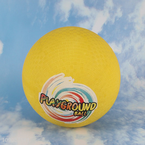 Top selling yellow rubber 8.5 inch custom playground ball kickball