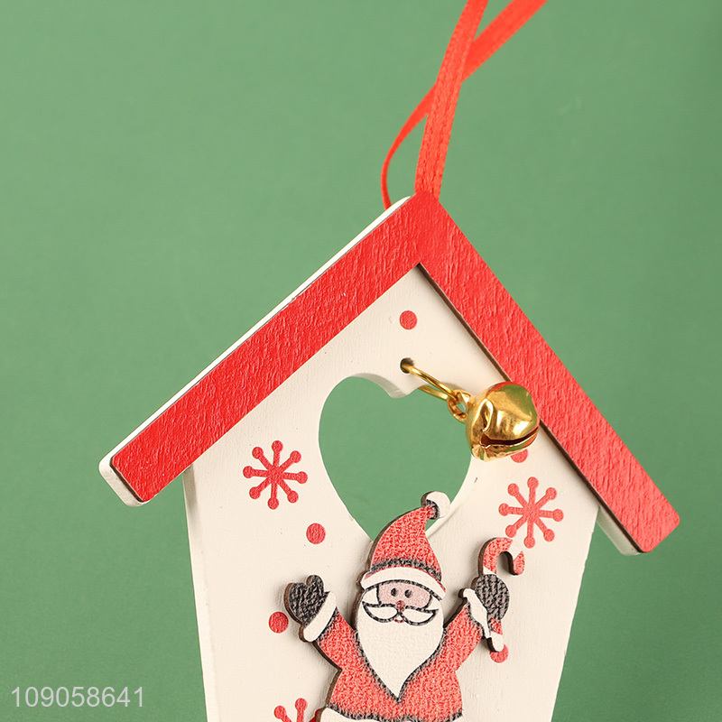 New Arrival Wooden Christmas Tree Hanging Ornaments Wooden House Christmas Ornaments