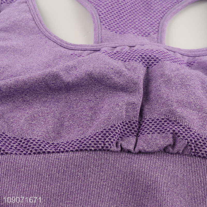 Online wholesale purple shockproof sports fitness yoga bra for women