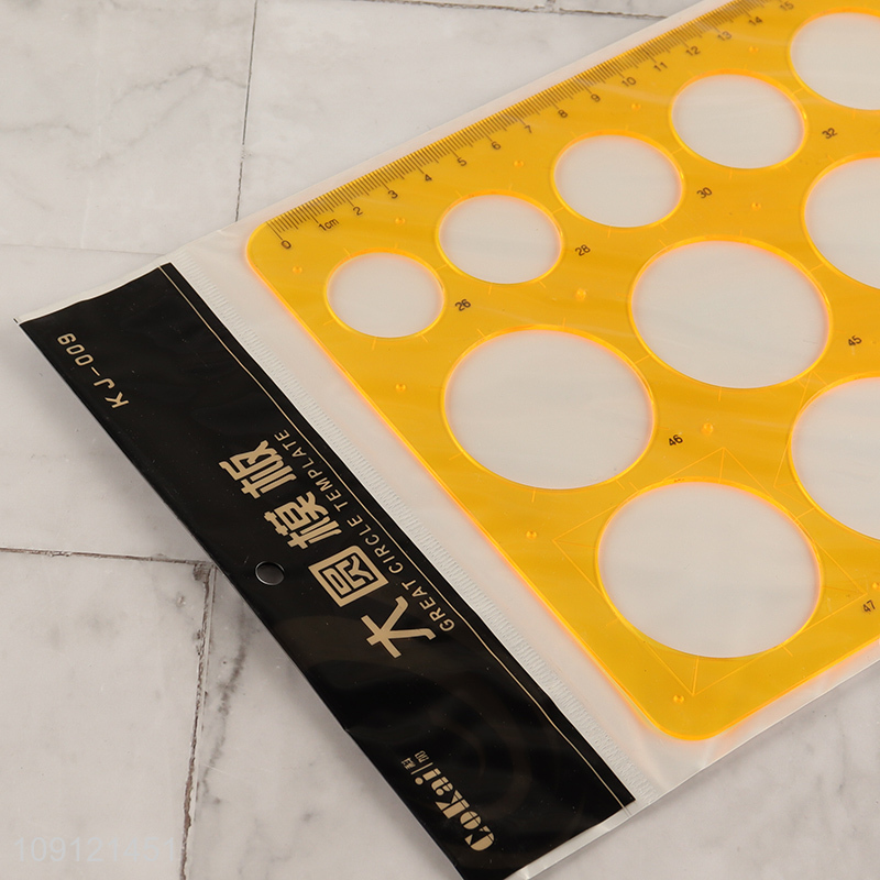 Good selling plastic professional circle template ruler wholesale