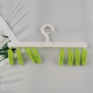 China Imports Folding Socks Drying <em>Rack</em> Socks Hangers with 8 Clips