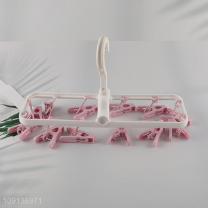 New Arrival <em>Clothes</em> Drying <em>Rack</em> Underwear Hangers with 12 Clips