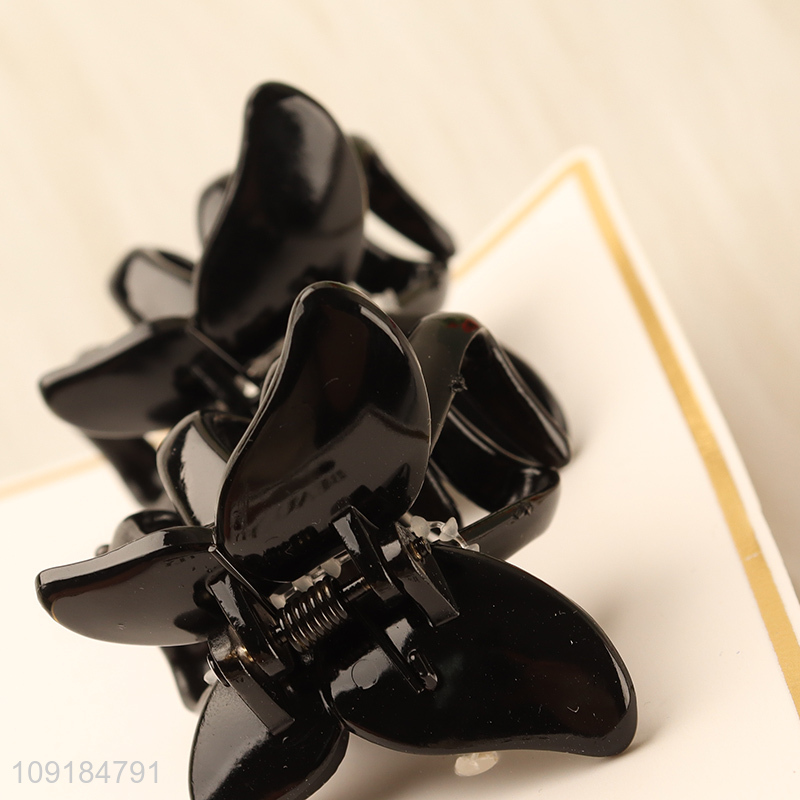 Low price 2pcs black girls hair claw clips hair accessories