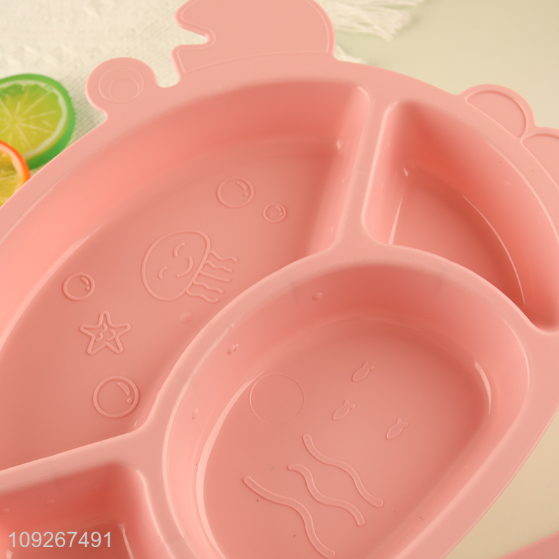 Most popular crab shape plastic dinner plate water cup set for children