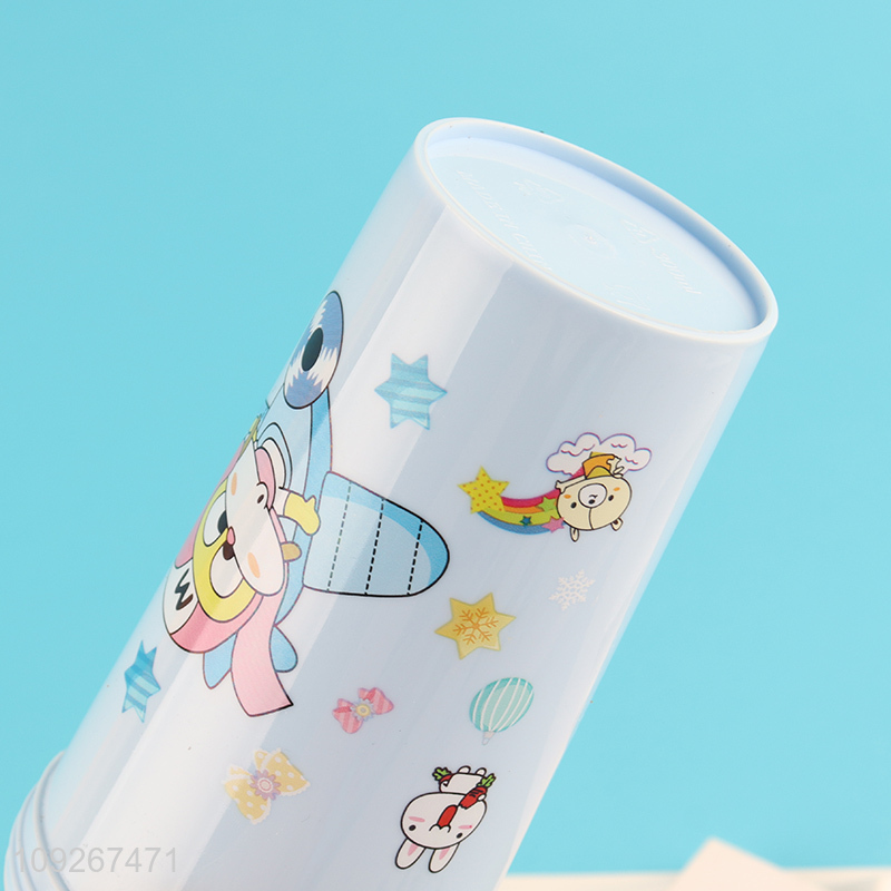 Latest products cartoon plastic dinner plate water bottle set for household