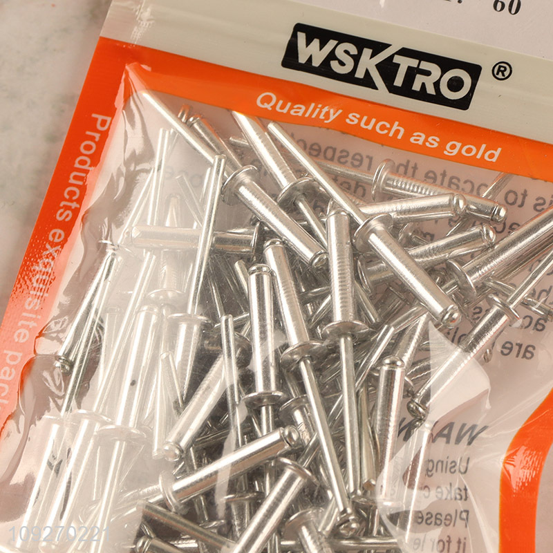 High quality professional 60pcs 4*20mm blind rivet hardware iron nail
