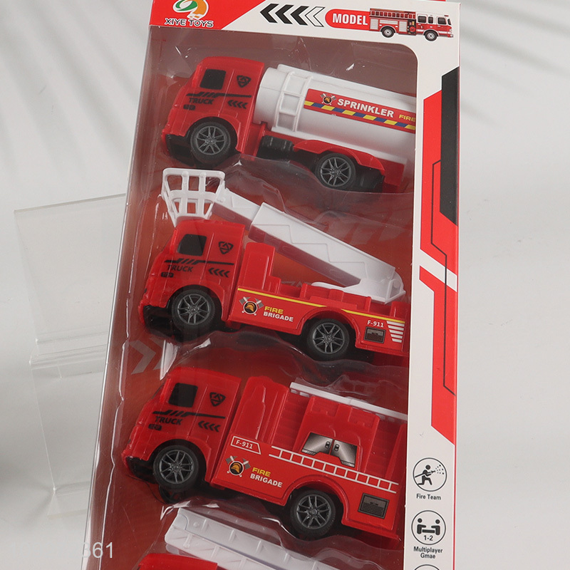 New arrival fire protection truck children's toy pull back car set