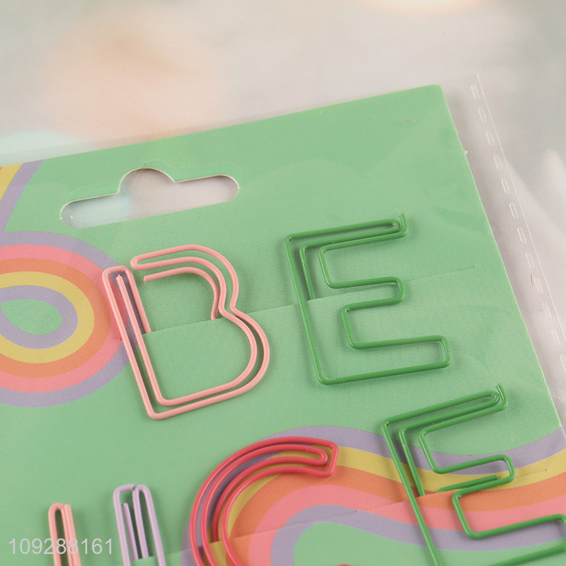 Yiwu market stationery iron paper clips set bookmark