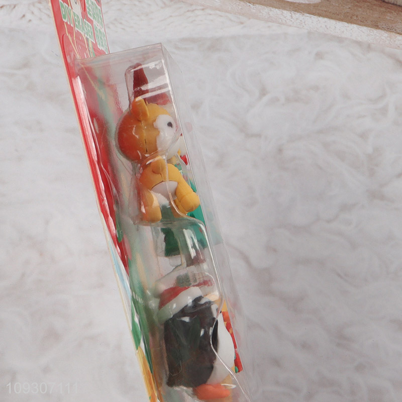 China supplier christmas series students stationery eraser set