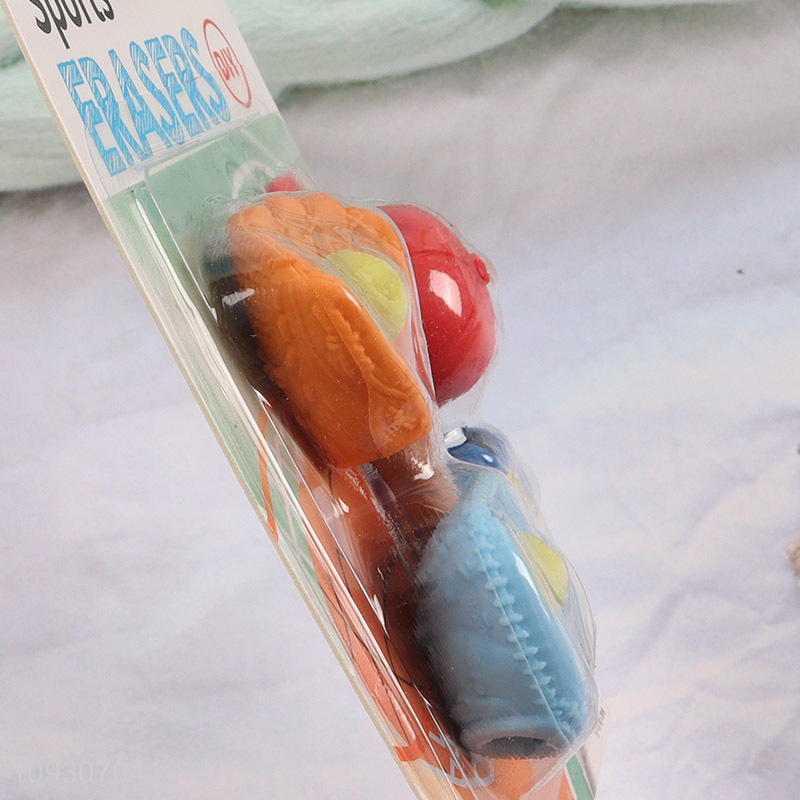 China factory sports series kids students stationery eraser set