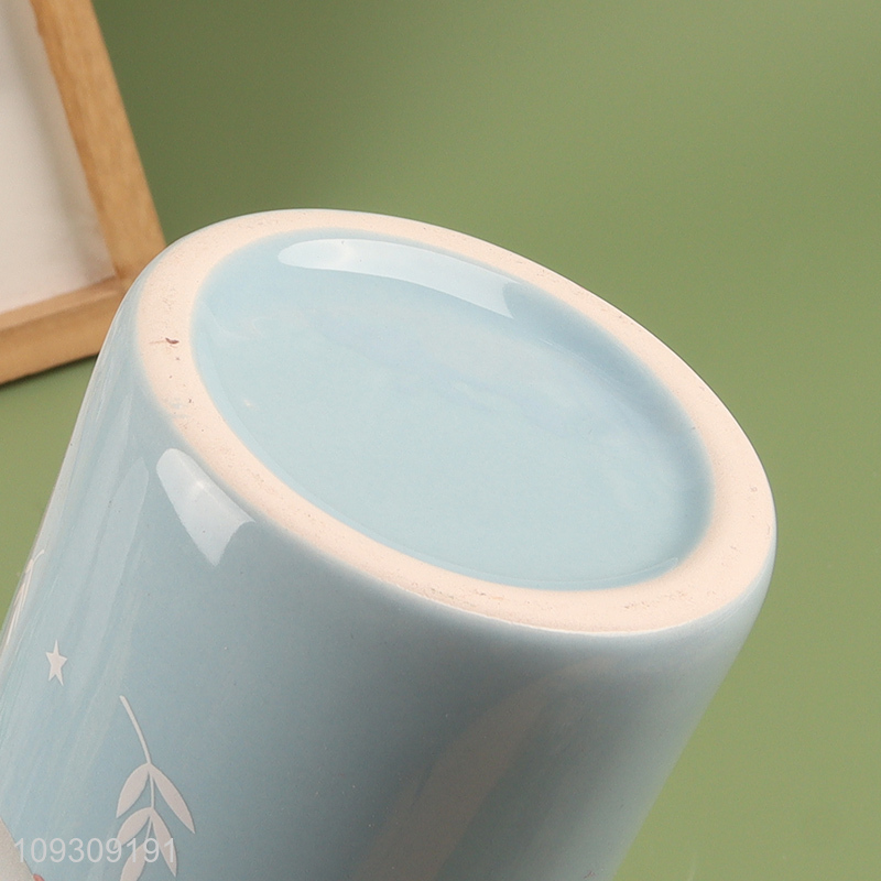 Best sale blue home decor ceramic flower vase hydroponic vase
