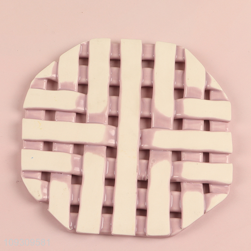 Good sale pink ceramic heat pad hot pad