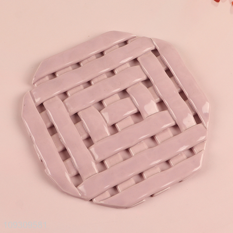Good sale pink ceramic heat pad hot pad