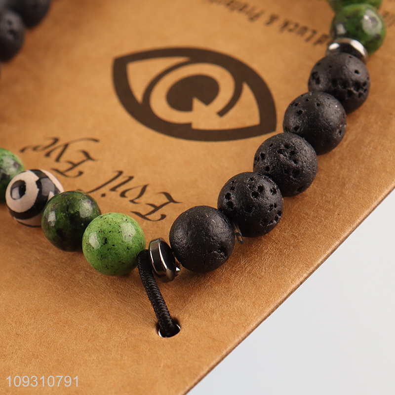 China wholesale evil eye stone fashion jewelry beaded bracelet