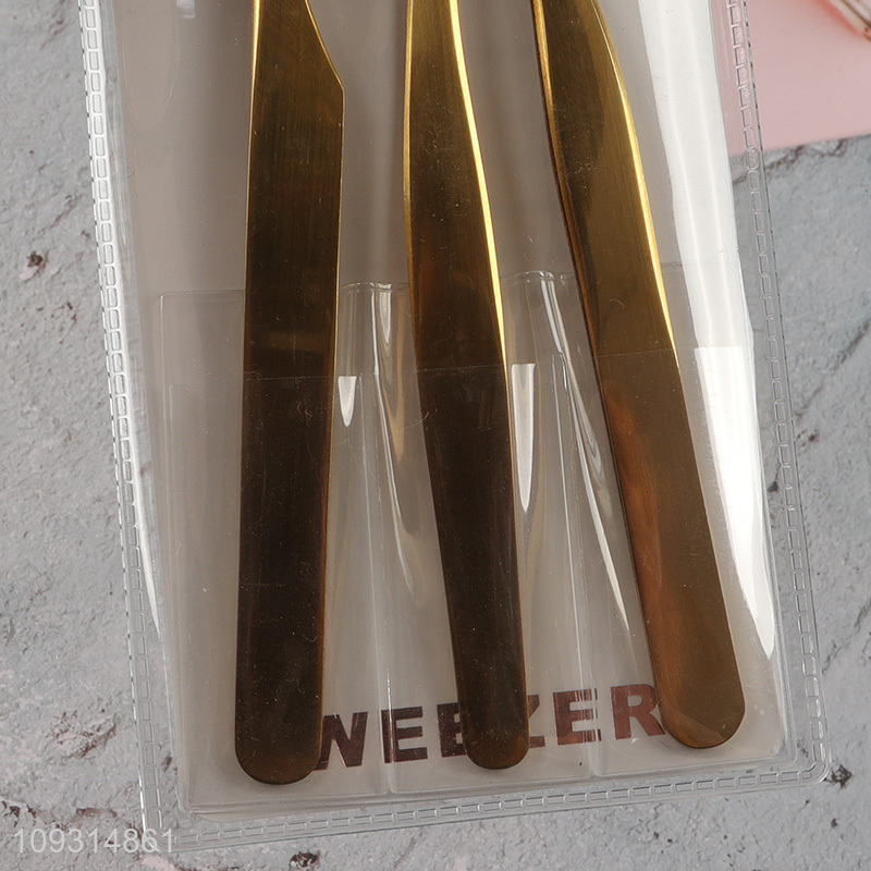 Hot products 3pcs makeup tool eyebrow tweezers set